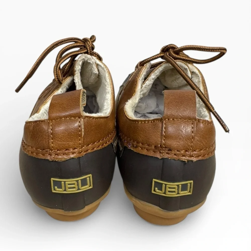 JBU by Jambu Glenda Duck Shoes Brown Black Waterproof Faux Fur Size 7.5